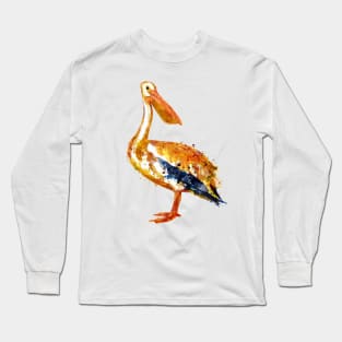 Pelican watercolor painting Long Sleeve T-Shirt